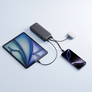 Cuktech LPB200N 40W 20000mAh Powerbank with Integrated Cable - Gray