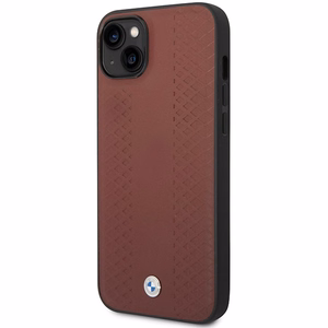 BMW BMHCP14S22RFGR burgundinpunainen nahkainen timanttikuvioinen suojakuori iPhone 14 6.1
