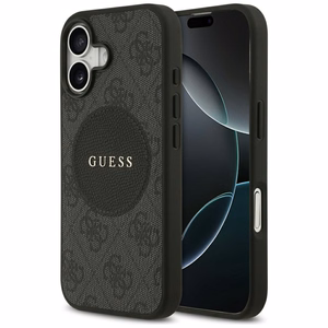 Guess 4G Circle Classic Logo MagSafe Suojakuori iPhone 17:lle - musta