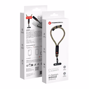 Forcell F-DESIGN R10X40 rannehihna puhelimelle säädettävällä pituudella (max 20cm silmukassa) vihreä vaaleanpunainen violetti