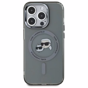 Karl Lagerfeld KLHMP15LHLSKCK iPhone 15 Pro 6.1" musta/musta kovakuori IML Metal Karl&Choupette Head MagSafe