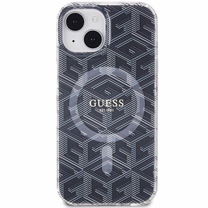 Guess IML GCube MagSafe Suojakuori iPhone 15 Plus:lle - musta
