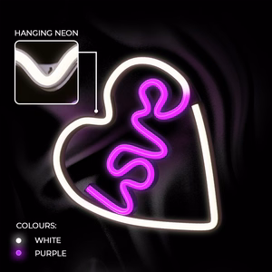 Neon LED Light LOVE HEART purple white NNE02 Neolia