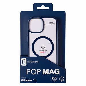 Cellularline Pop Mag suojakuori iPhone 15 -laitteelle, MagSafe-yhteensopiva, sininen