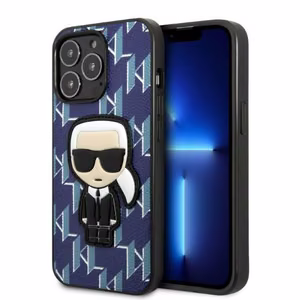Karl Lagerfeld KLHCP13LPMNIKBL iPhone 13 Pro / 13 6.1" kovakuori sininen/sininen Monogram Ikonik Patch