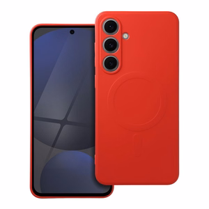 Silikoninen Mag Cover Samsung S24 FE:lle yhteensopiva MagSafen kanssa punainen