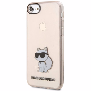 Karl Lagerfeld KLHCI8HNCHTCP vaaleanpunainen kova suojakuori iPhone 7/8/ SE 2020 / SE 2022 Ikonik Choupette