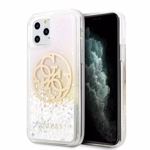 Guess GUHCN58LGIRGP iPhone 11 Pro kova kotelo Gradient Liquid Glitter Circle Logo
