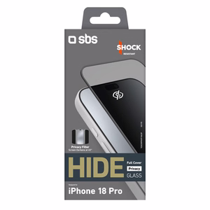 SBS Hide Full Cover -yksityisyyssuojalasi iPhone 18 Prolle, 0.33mm