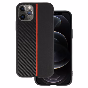 Tel Protect CARBON Suojakuori iPhone 11 Pro:lle musta punaisella raidalla