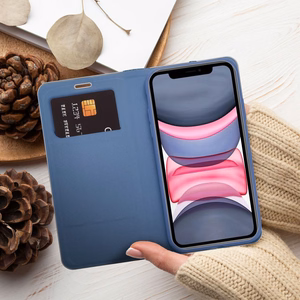 Läppäsuojakuori iPhone 17 PRO:lle Luna Book Carbon sininen