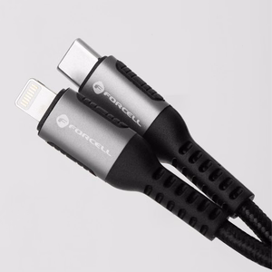 Kaapeli USB C - USB C Forcell F-Energy QC4.0 PD 5A 100W Cafule 3 m C260 musta