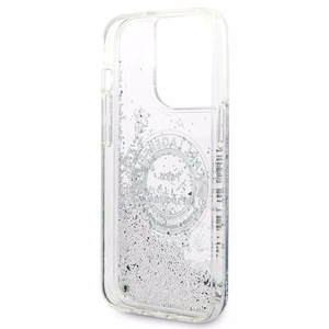 Karl Lagerfeld KLHCP14XLCRSGRS iPhone 14 Pro Max 6.7 hopeinen / hopeinen kovakuori Liquid Glitter RSG