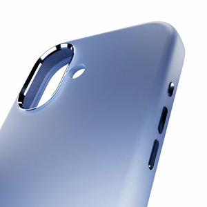 Pure Icon Mag Pro nestesilikoninen suojakuori iPhone 17, MagSafe-yhteensopiva, kamerasuojalla ja alumiinipainikkeilla - sininen