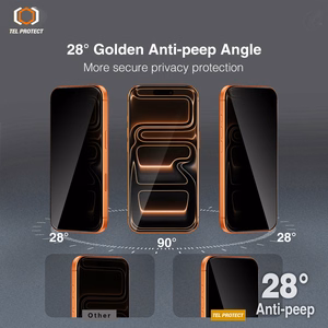 Karkaistu lasi Tel Protect 10X Privacy DLC Diamond Coating iPhone 16 Pro/17:lle