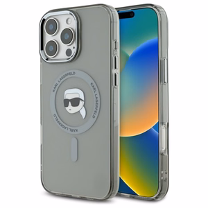 Karl Lagerfeld Suojakuori iPhone 16 Pro 6.3 KLHMP16LHLSKIK Musta Kova IML Metal Karl Head MagSafe