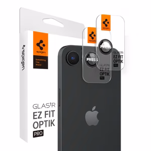 Spigen Optik Pro Glas.tR EZ Fit kamerasuoja 2-pack iPhone 16E:lle - musta