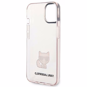 Karl Lagerfeld Läpinäkyvä Choupette Body Suojakuori iPhone 14 Plus / 15 Plus 6.7":lle - Vaaleanpunainen