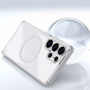 Nillkin Nature TPU Pro Magneettinen Suojakuori MagSafe-tuella Samsung Galaxy S25 Ultra:lle - valkoinen