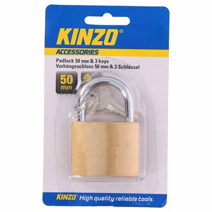 Kinzo 50 mm brass padlock with 3 keys