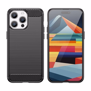 Joustava hiilikuitukuvioinen Suojakuori iPhone 15 Pro:lle Carbon Case - sininen