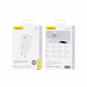 Laturi Foneng EU69 20W USB-C valkoinen