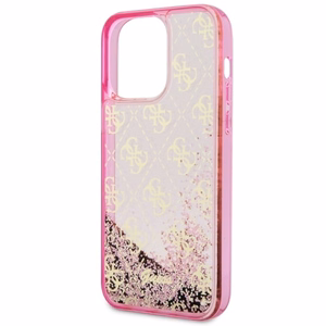 Guess GUHCP14XLC4PSGP iPhone 14 Pro Max 6.7" vaaleanpunainen/vaaleanpunainen hardcase Liquid Glitter 4G Transculent