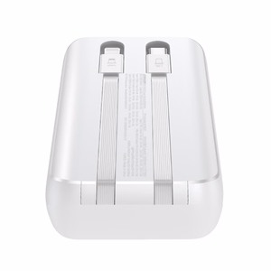 Mini-virtapankki sisäänrakennetuilla kaapeleilla Joyroom JR-PBC06 30W 10000mAh - valkoinen