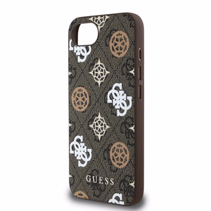 Guess PU 4G Peony MagSafe Suojakuori iPhone 16e:lle - ruskea