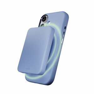 Pure Icon Mag Pro nestesilikoninen suojakuori iPhone 17, MagSafe-yhteensopiva, kamerasuojalla ja alumiinipainikkeilla - sininen