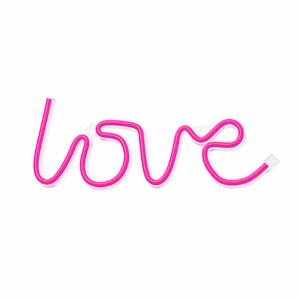 Neon LED-valo LOVE vaaleanpunainen Bat + USB FLNE05 Forever Light