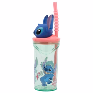 Disney Stitch Flowers -muki pillillä ja 3D-hahmolla, 360 ml