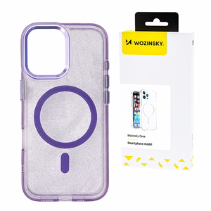 Wozinsky Glitter Suojakuori MagSafe Samsung Galaxy S25:lle - violetti glitterillä