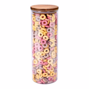 Alpina borosilikaattilasinen kuiva-ainepurkki akaasiapuisella kannella, 1650 ml