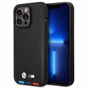 Kotelo BMW BMHMP14X22PTDK iPhone 14 Pro Max 6.7 "musta / musta nahka leima Tricolor Magsafe