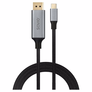 Savio CL-208 USB-kaapeli USB 3.2 Gen 1 (3.1 Gen 1) 2 m USB-C, musta-harmaa