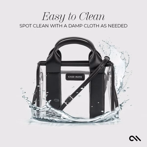 Case-Mate Micro Tote Bag vettä hylkivä olkalaukku, Midnight Black / Clear