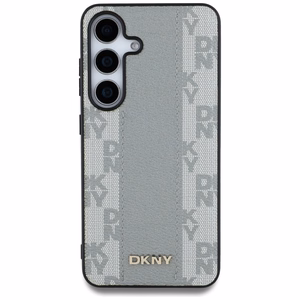 DKNY Nahkainen Checkered Pattern MagSafe Suojakuori Samsung Galaxy S25:lle - taupe