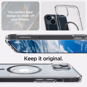 Spigen Ultra Hybrid Mag -kotelo MagSafella iPhone 14 Plus -puhelimelle - kirkkaanharmaa