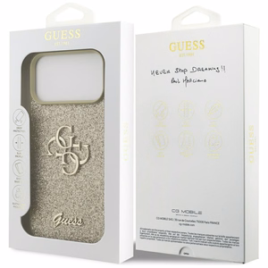 Guess Fixed Glitter Big 4G Suojakuori iPhone 17 Pro Maxille - kultainen