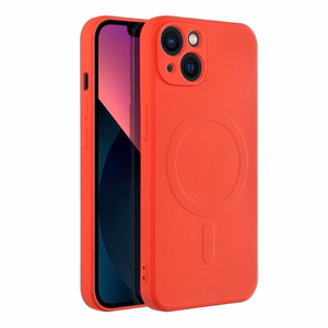 SILICONE MAG COVER puhelinkuori, yhteensopiva MagSafe-tekniikan kanssa, iPhone 13 punainen