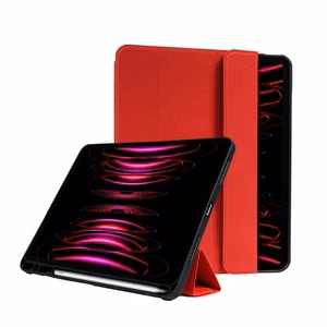 Crong FlexFolio case for iPad Air 11" (2026–2024) / iPad Air 10.9" (5th / 4th gen.) / iPad Pro 11" (2022–2021), with Apple Pencil holder, red