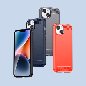 Carbon Kotelo iPhone 14 Plus joustava geelinen takakuori sininen