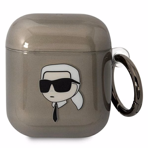 Karl Lagerfeld KLA2HNIKTCK musta suojus AirPods 1/2:lle Karlin pää