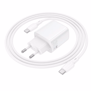 Borofone Wall charger BN28 Fuente - Type C - PD 30W with Type C to Type C cable white