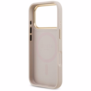 GUESS Suojakuori IPHONE 17 Pro MagSafe GUHMP17LPGCRMDEP (PU W/ Grained Strass Logo) vaaleanpunainen
