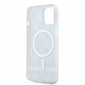 DKNY IML Ruudullinen Mono-kuvio ja Painetut Raidat MagSafe Suojakuori iPhone 15/14/13:lle - musta