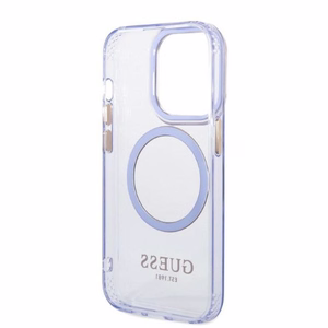 Guess GUHMP14LHTCMU iPhone 14 Pro 6.1" violetti/violetti Suojakuori Gold Outline Translucent MagSafe