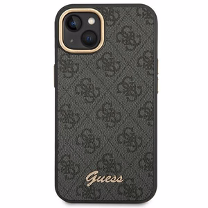 Guess Suojakuori iPhone 13 / 14 / 15 GUHCP14SHG4SHK (4G Vintage Gold Logo) musta