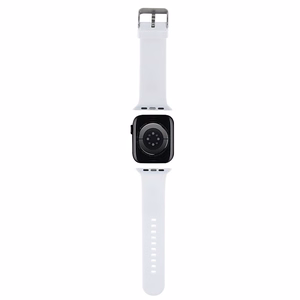 Karl Lagerfeld 3D Rubber Choupette Heads hihna valkoinen Apple Watch 38/40/41mm:lle